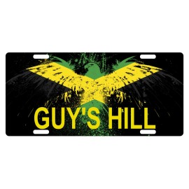 Fast Service Designs Jamaica Flag License Plate Jamaican Eagle Emblem Guy's Hill