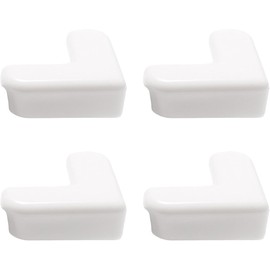 4Pcs White PVC Desk Edge Bumpers Adhesive Furniture Corner Protectors Protector Kit Anti-Collision Edge Safety Bumpers Baby Proof Soft Self-Adhesive Table Sharp Edges Guard