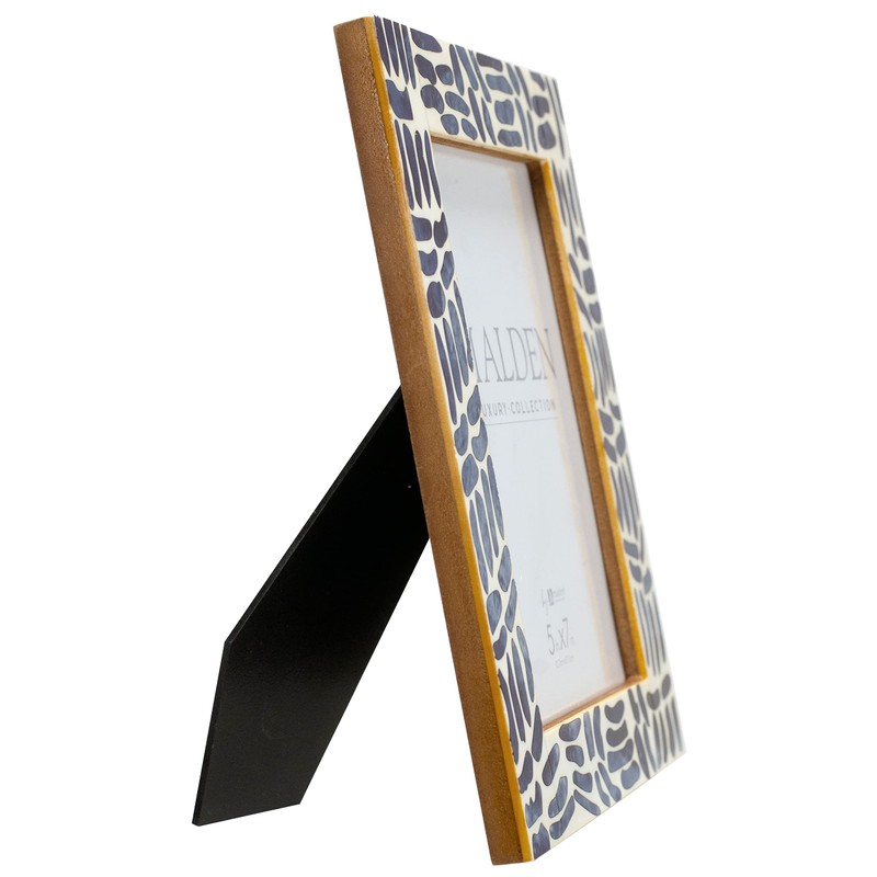 Malden International Designs 5x7 Indigo Picture Frame Blue Wood MDF