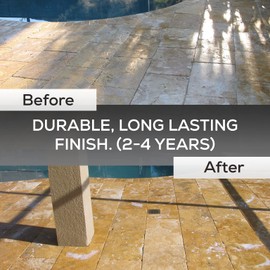 1 Gal. DOMINATOR Stone+ Gloss Clear Acrylic Sealer | Satin Finish Stone Sealer, Clay Brick Sealer | Color Enhancing | Professional Grade | Fast Dry | Indoor and Outdoor