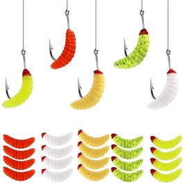 FishingPepo 100pcs Soft Baits Worms Fishing Lures, Soft Plastic Worms, Bass Fishing Worms, Soft Bait Shad Fishing Lure, Plastic Fishing Bait Worm Baits Artificial Fisherman Accessories