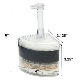 AQUANEAT Sponge Filter, Aquarium Air Driven Bio Corner Filter Sponge for Fry Shrimp Nano Fish Tank (Small up to 20Gal)
