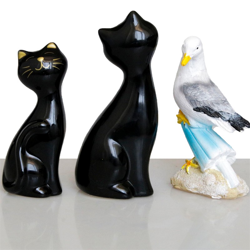 Wisifayardin 2pcs Black Cat Figurines and Statues for Home Decor