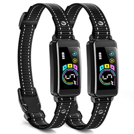 2 Pack Dog Bark Collar, Keoge Training Collar with Beep Vibration (Black)
