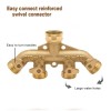 Unbranded 4 Way Brass Hose Splitter, 3/4" Brass Hose Faucet