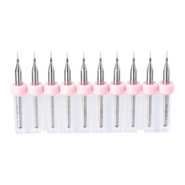 sourcing map PCB Drill Bits 0.15mm Tungsten Carbide Rotary Tool Jewelry CNC Engraving Print Circuit Board Micro Drill Bits 1/8 Inch Shank 1 Set (10 Pcs)