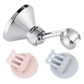 1 Piece Shower Head Bracket and 2 Pieces Plastic Hooks, Shower Bracket, Adjustable Shower Head Bracket, Shower Accessories, Wall Shower Bracket