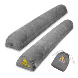 JuniorLux Inflatable Bed Rails for Toddlers & Kids (2-Pack) - Portable Leak-Proof Bed Bumpers, Travel & Home Safety Non-Slip Guard for King, Queen, Full Sizes, Grey, IBR-001