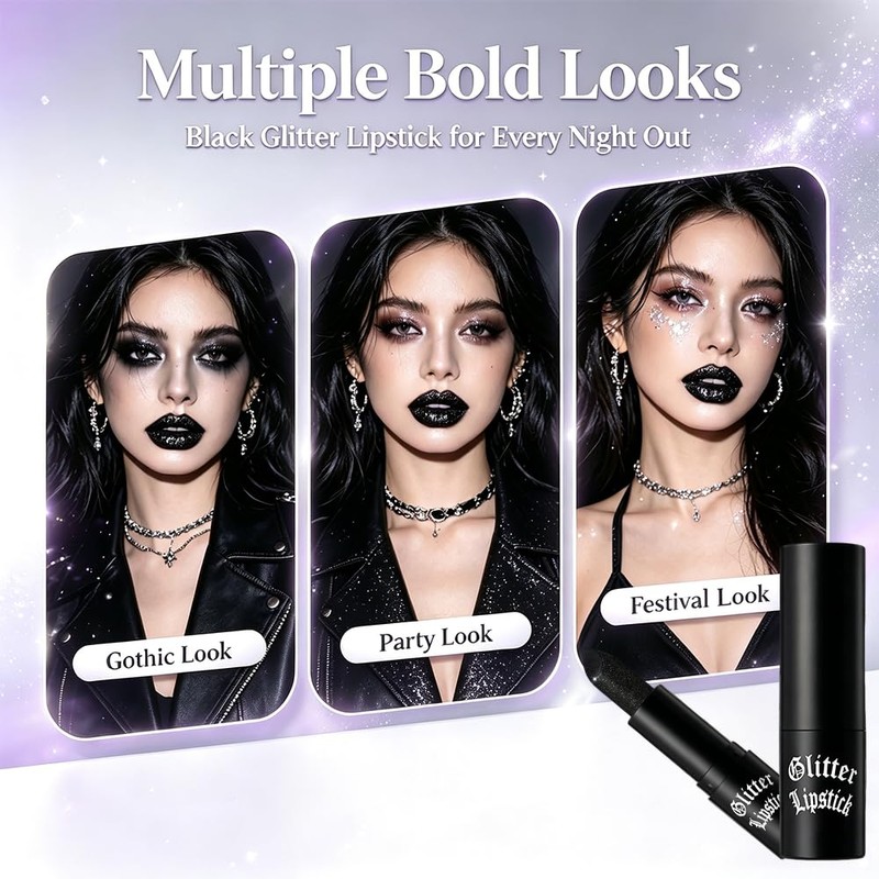 Metallic Shiny Glitter Lipstick, Nourished Lips, Long Lasting
