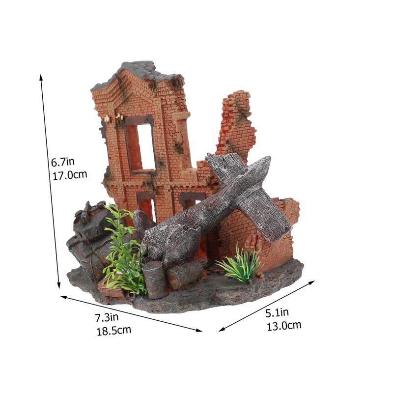 Sosoport 1pc Resin Craft Fish Tank Landscape Supply Decorative Wreckage