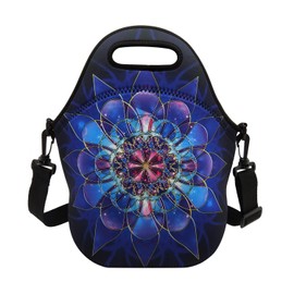 Neoprene Lunch Bags Boxes for Women Men Kids, Insulated Lunch Cooler Tote Bag Box for School Office Work Picnic Travel (Blue)