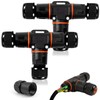 Pack of 2 Cable Connectors Waterproof IP68, T-shape Junction Box,
