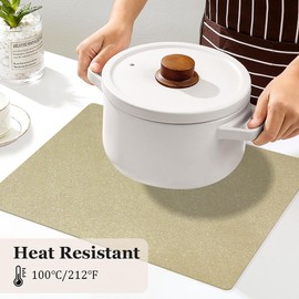 ZURLEFY Leather Placemats Table Mats Set of 4, Gold Wipeable Outdoor Placemats for Kitchen Dining Patio Table Decorations (9-17-4)