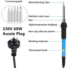 Practical Wood Burning Kit Temperature Adjustable Soldering Pyrography Pen Tips For Wood Burning, Soldering, Carving, Embossing