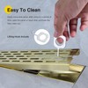 12 Inch Square Shower Linear Brushed Gold Bathroom Floor Drain