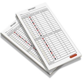 Whist score pads/scoring cards (twin pack - 100 sheets)