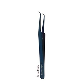 Alluring TITANIUM BLUE Tweezers for Eyelash Extension for Volume Lashes 3D, 5D & 6D lashes Semi Curved