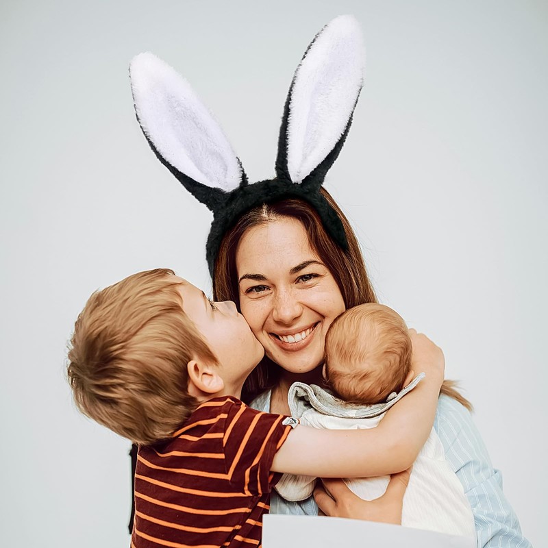 Mangoit Easter Bunny Ears Headband Cute Bunny Headband for Women