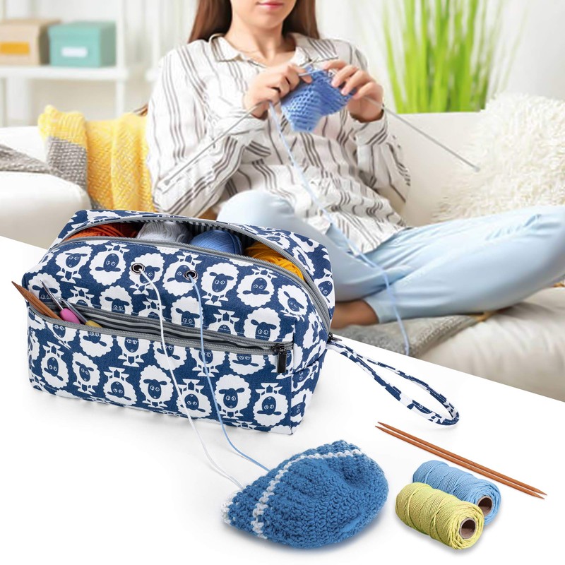 Luxja Yarn Storage Bag Yarns Knitting Needles (10 inches /