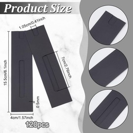 NBEADS 120 Pcs Kraft Pen Gift Boxes, Black Slip-in Pen Packaging Box with Clear Window for Pencil Ballpoint Fountain Pen Display and Office School Supplies, 6.1x1.57inch