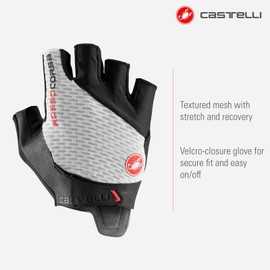 Castelli Men's Rosso Corsa Pro V Glove for Road and Gravel Biking l Cycling - White - Medium