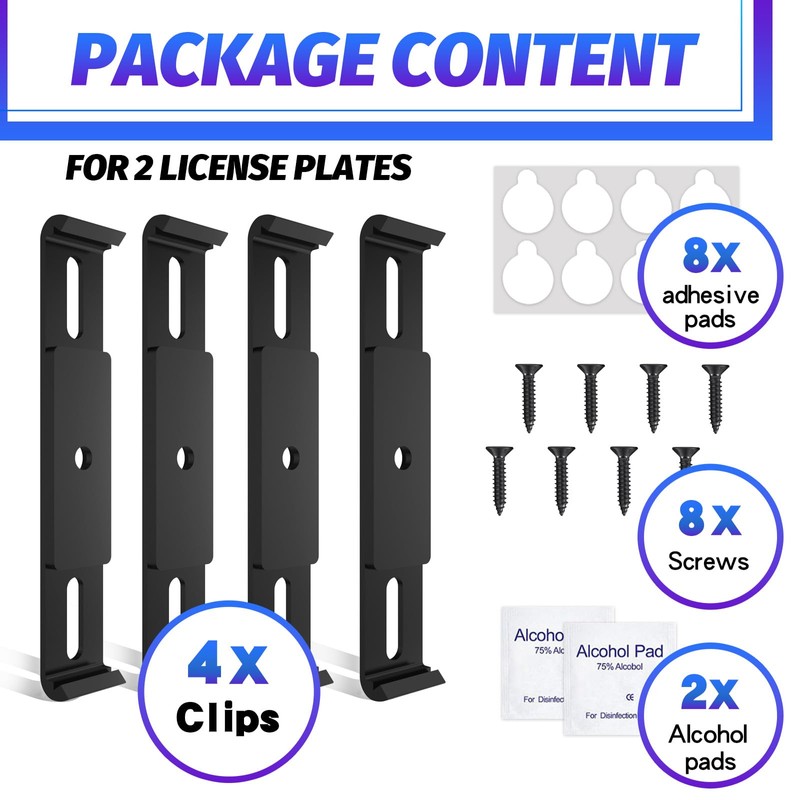 Number Plate Holder for Cars - Frameless Invisible - Weatherproof