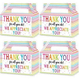 12 Pcs We Appreciate You Paper Favor Boxes Thank U for All You Do Treat Boxes Be Thankful to Teacher Doctor Staff Goodie Candy Box Decoration for Appreciation Party Favors Congratulations Supplies
