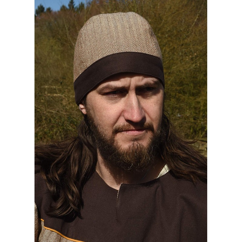 Battle-Merchant Viking Birka Cap with Herringbone Pattern - Medieval LARP