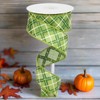 Craig Bachman 1.5" Diagonal Glitter Check Ribbon: Moss Green (10