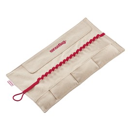senseBag Rollmäppchen Eco creme, nachhaltige praktische Mappe aus 100% recyceltem Polyester-Material, mit 18 Stiftschlaufen zum Einrollen, ideal für unterwegs