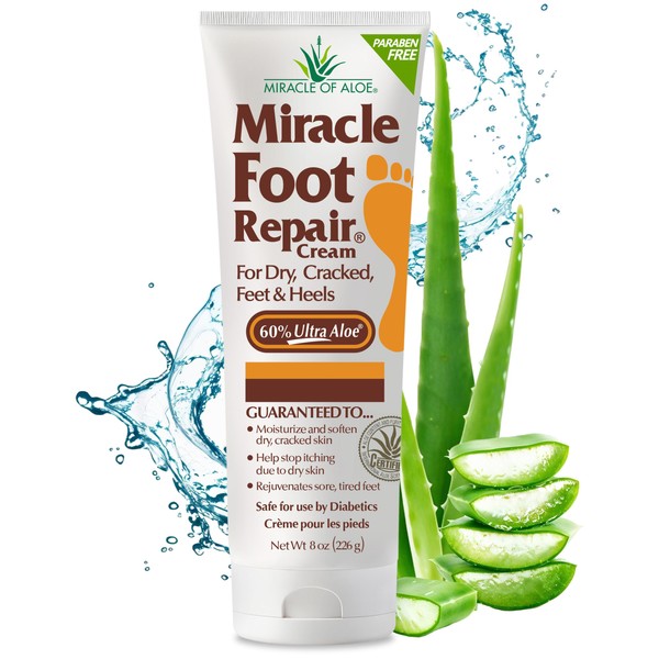Miracle Foot Repair Cream (8 oz) Repairs Dry Cracked Heels