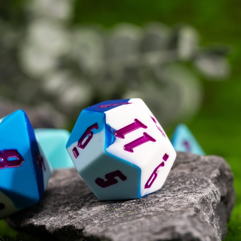 Cusdie Silica Gel DND Dice Set Polyhedral Resin Dice for