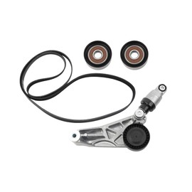 Wahparts 4627038AA-KIT Drive Belt Kit with Belt Tensioner and Idler Pulleys Replacement Compatible with 2012-2017 Jeep Wrangler 2018 Jeep Wrangler JK 3.6L 4627038AAKIT 4627038AA
