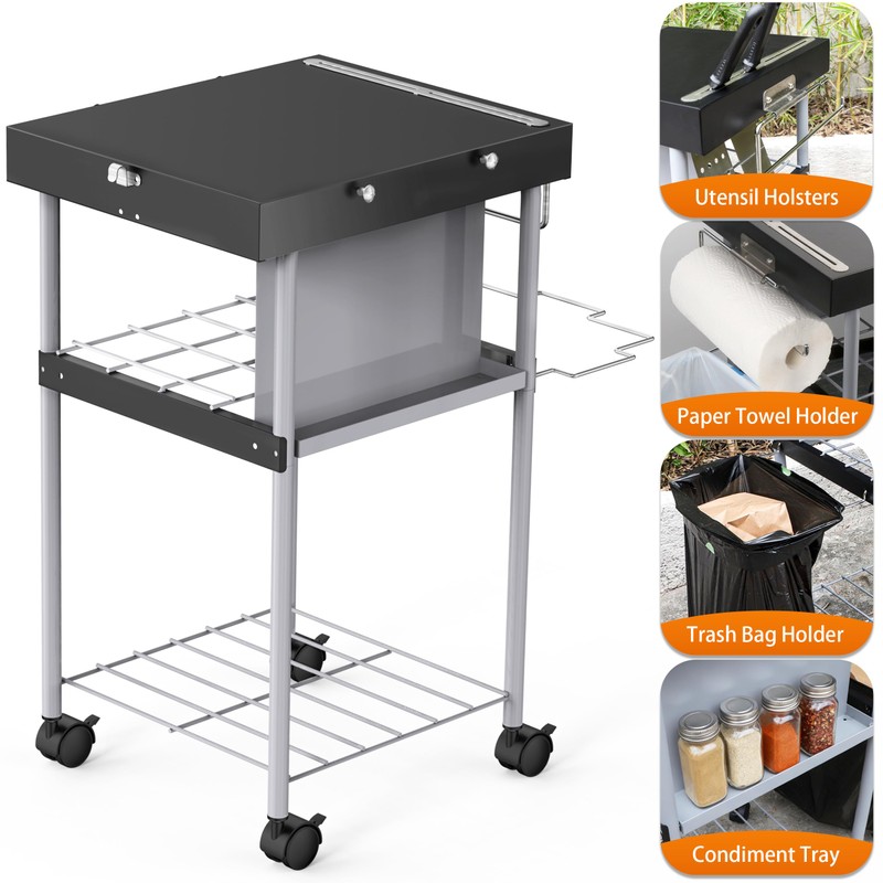 Grill Table Cart for Weber 22 inch Kettle 18in Charcoal