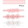 3 Diademas para Bebe Niña,moños para Bebe Rosa y Blanco