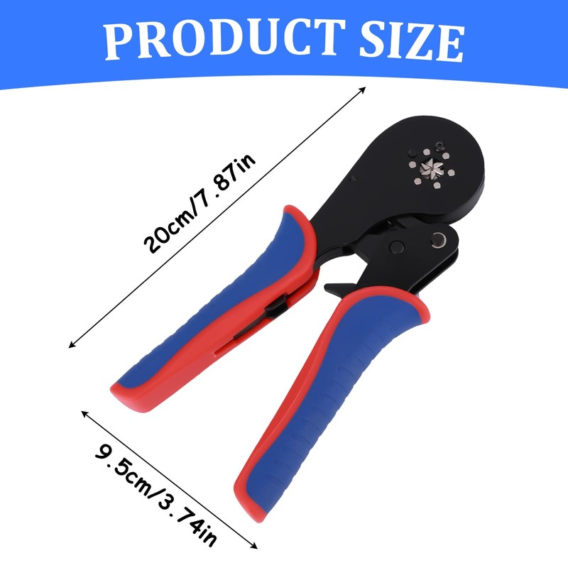 Wowlela Wire Ferrule Crimping Tool, 0.08-16mm² Hexagonal Ferrule Crimping Tool,