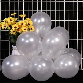 Senteria Balloons, White Pearl Balloons, 100 Pack 10 Inch Round Glossy, Birthday Parties, Weddings, Graduations, Openings, Store Decoration, Festivals, Cultural Festivals, Celebrations, Anniversaries,