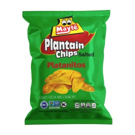Mayte Banana Plantain Chips, Mayté Platanitos, Salted Plantain Chips, 3 oz, Pack of 6