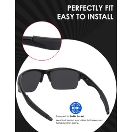 BLAZERBUCK Replacement Temple Sleeves Ear Socks for Oakley Bottle Rocket OO9164 Sunglass - Black