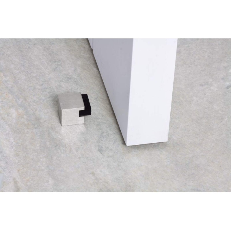 Quadratischer Türstopper, selbstklebend, Edelstahl, 20x20x20mm, weiß