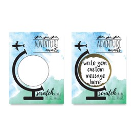 Make Your Own DIY Scratch Off ScratchNotes 20 Pack 3x4 Note Cards & Stickers Adventure Awaits Around the Globe