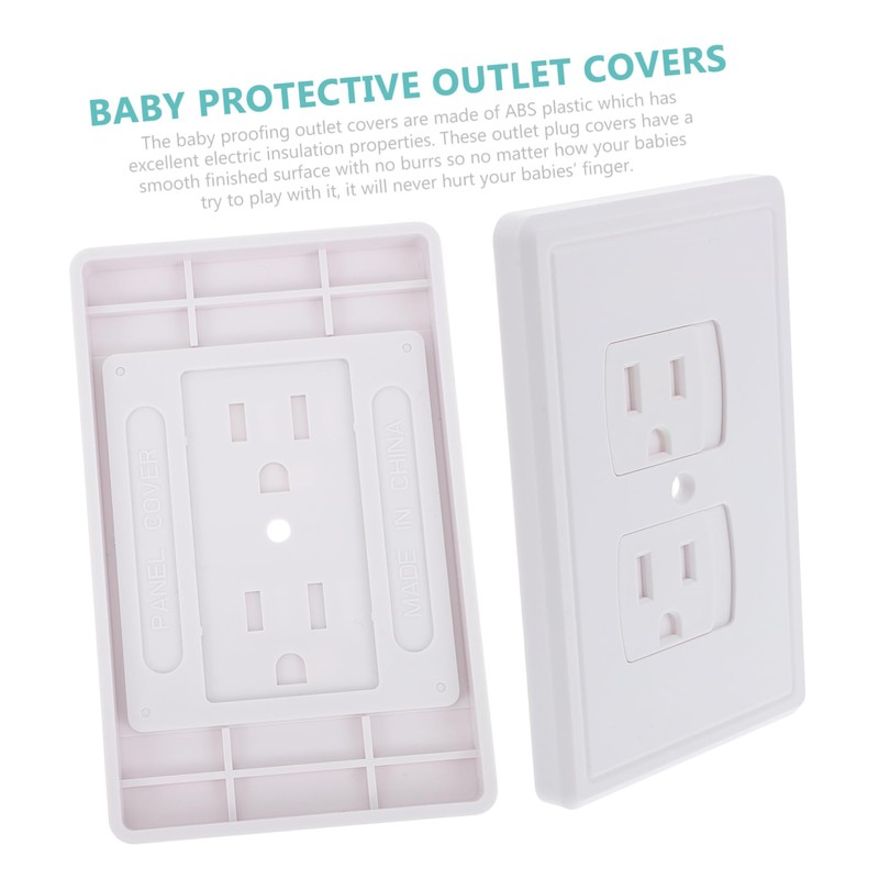 Mipcase 4Pcs Childproof Socket Covers French Style Outlet Plug Protectors