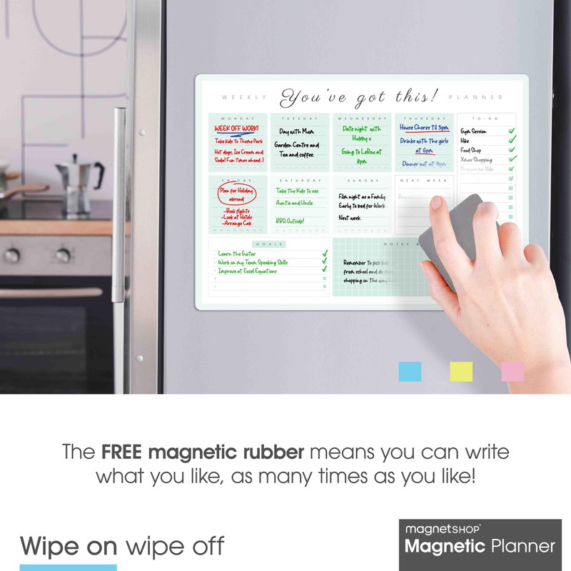 The Magnet Shop A3 Magnetic Weekly Planner Dry Wipe Whiteboard