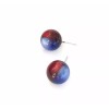 Leetie Lovendale Cobalt Blue and Red Moonglow Lucite Harlequin Stud