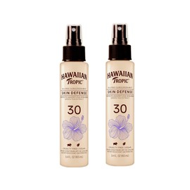 Hawaiian Tropic Oil-Free Sunscreen Mist - Skin Defense with UVA Protection, Green Tea Extract, Cruelty-Free, Vegan, 80-Min Water Resistant, SPF 30, 3.4 fl oz (Pack of 2)