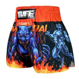 Tuff Sport Muay Thai - Pantalones cortos de boxeo, estilo tradicional, pantalones cortos de entrenamiento, ropa de kickboxing, Tuf-ms683-blu, X-Large