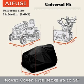 Riding Lawn Mower Cover Waterproof Garden Tractor Cover Heavy Duty Fits Decks up to 54’’, Large Premium Riding Lawn Tractor Cover Outdoor UV Resistant Protection, Universal Size