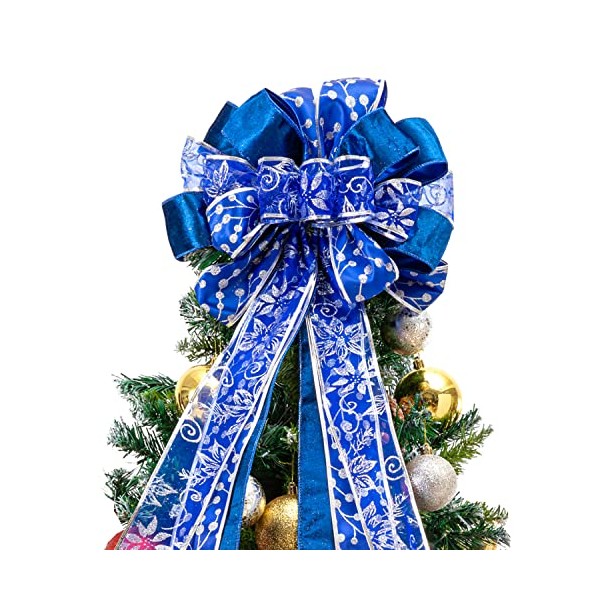 Christmas Tree Topper,Christmas Tree Bow Topper 41x13 Inches Large Toppers