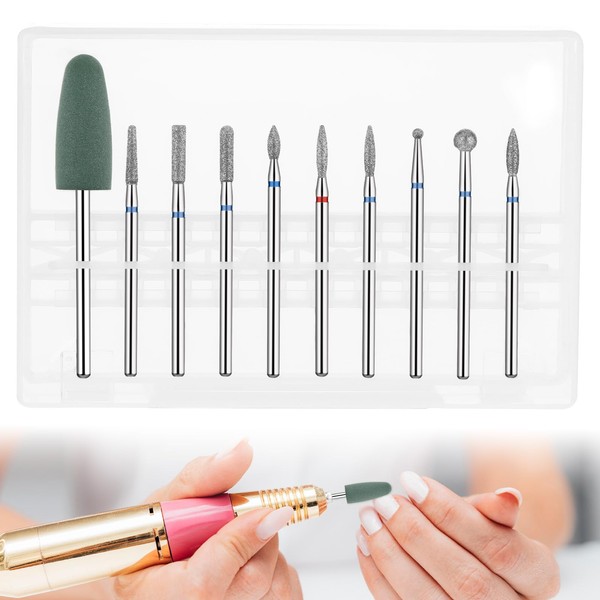 Nail Drill Bit Set, 10 Pcs Russian Manicure Drill Bits