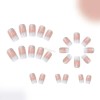 Tips Press On Uñas Francesas Purpurina Con Pegamento,24 Pcs